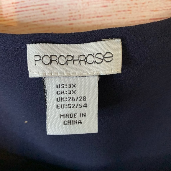 Paraphrase Navy Blue Floral Sleeveless Top Size 3X - Picture 3 of 6